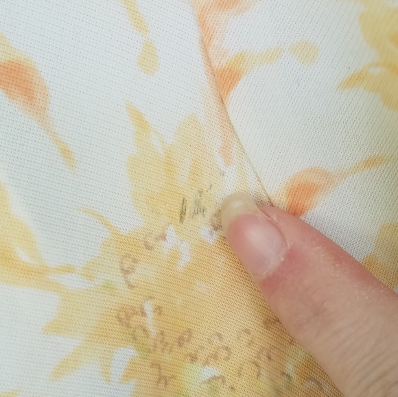 Vintage Figurfit Gown & Matching Robe Sz Medium Orange/Yellow Floral Pattern - Picture 14 of 16